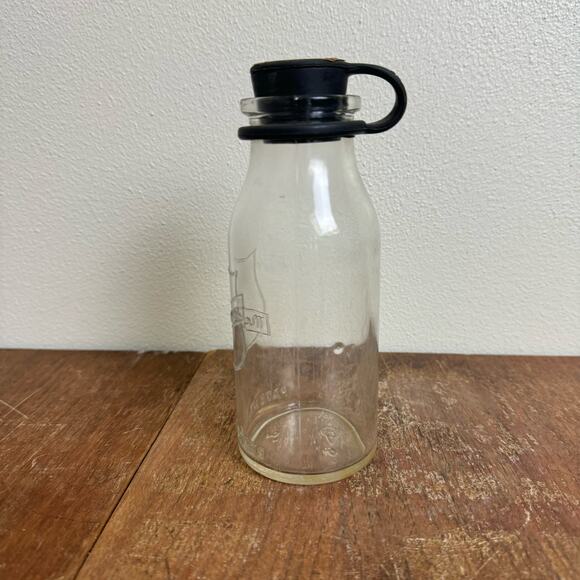 Mojonnier Dairy Owens Illinois 1 pt one pint milk bottle & rubber stopper - Picture 2 of 11